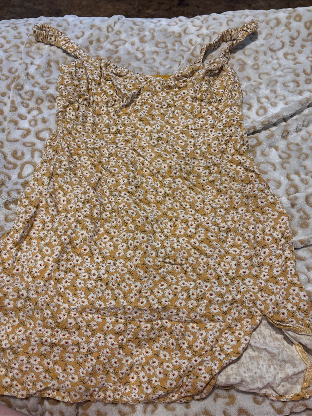 Aeropostale Yellow Floral Sundress with White Flowers